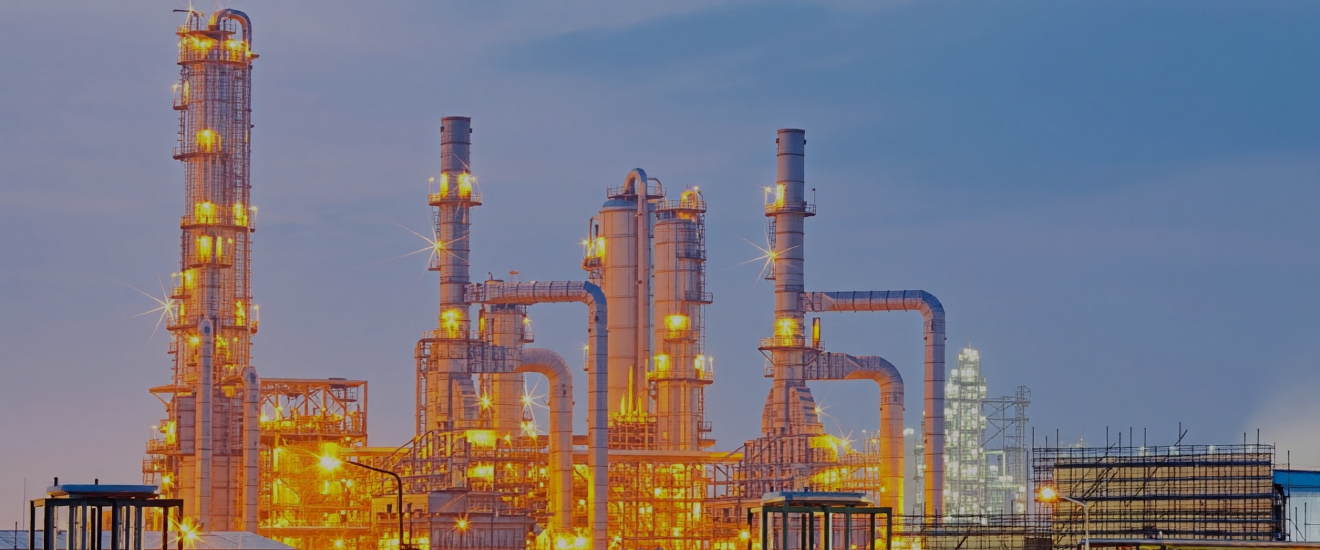 Industrial refinery at dusk