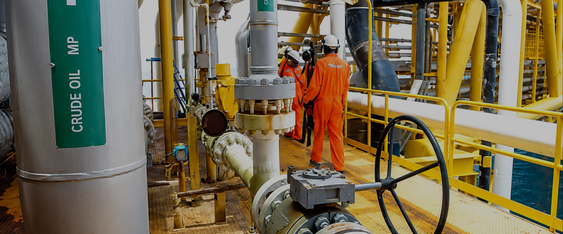 Workers on industrial site